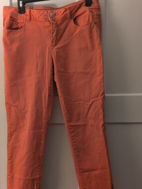 Lauren Conrad Slim Straight Coral Orange Pants